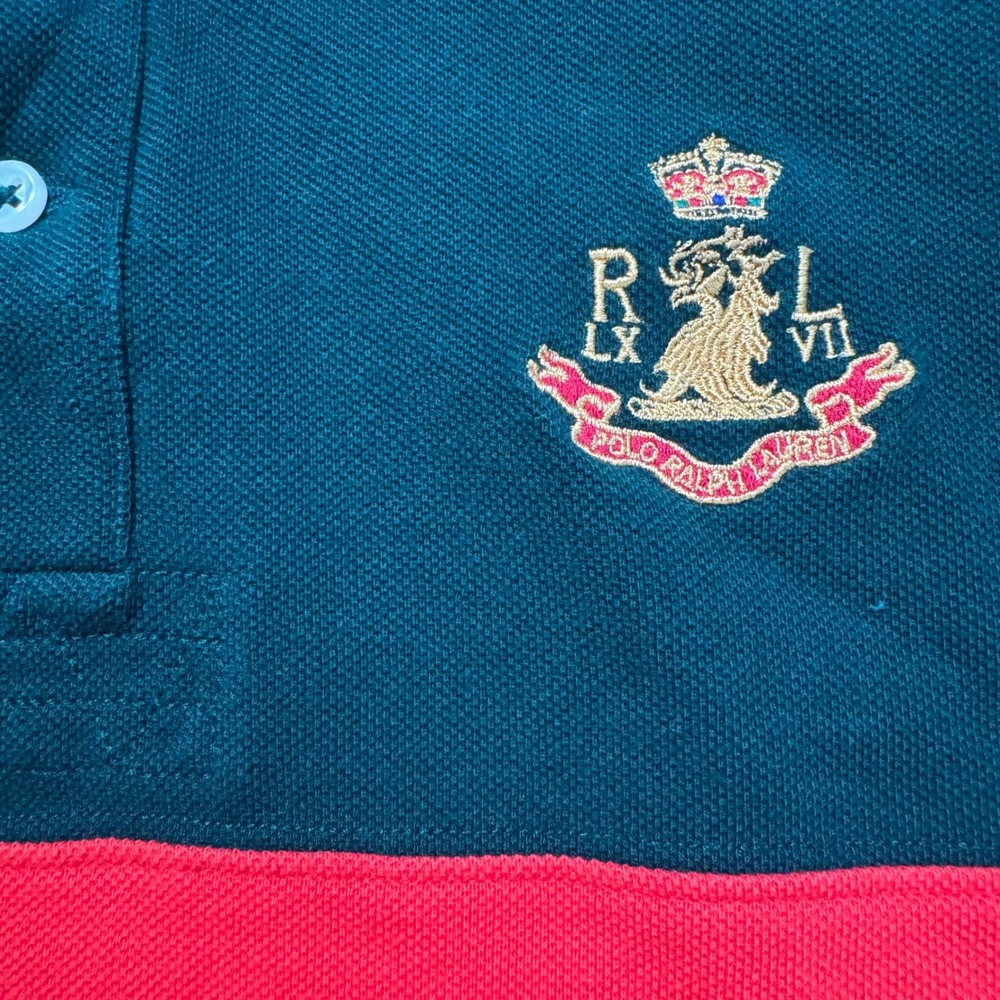 Polo Ralph Lauren Kids L (16/18) Green Red Crest Logo Short‎ Sleeve Polo Shirt - Picture 3 of 12